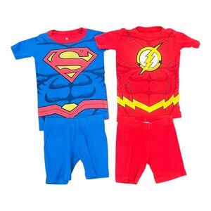 2T Superhero Pajamas - Superman & The Flash, Toddler Boy Girl Unisex